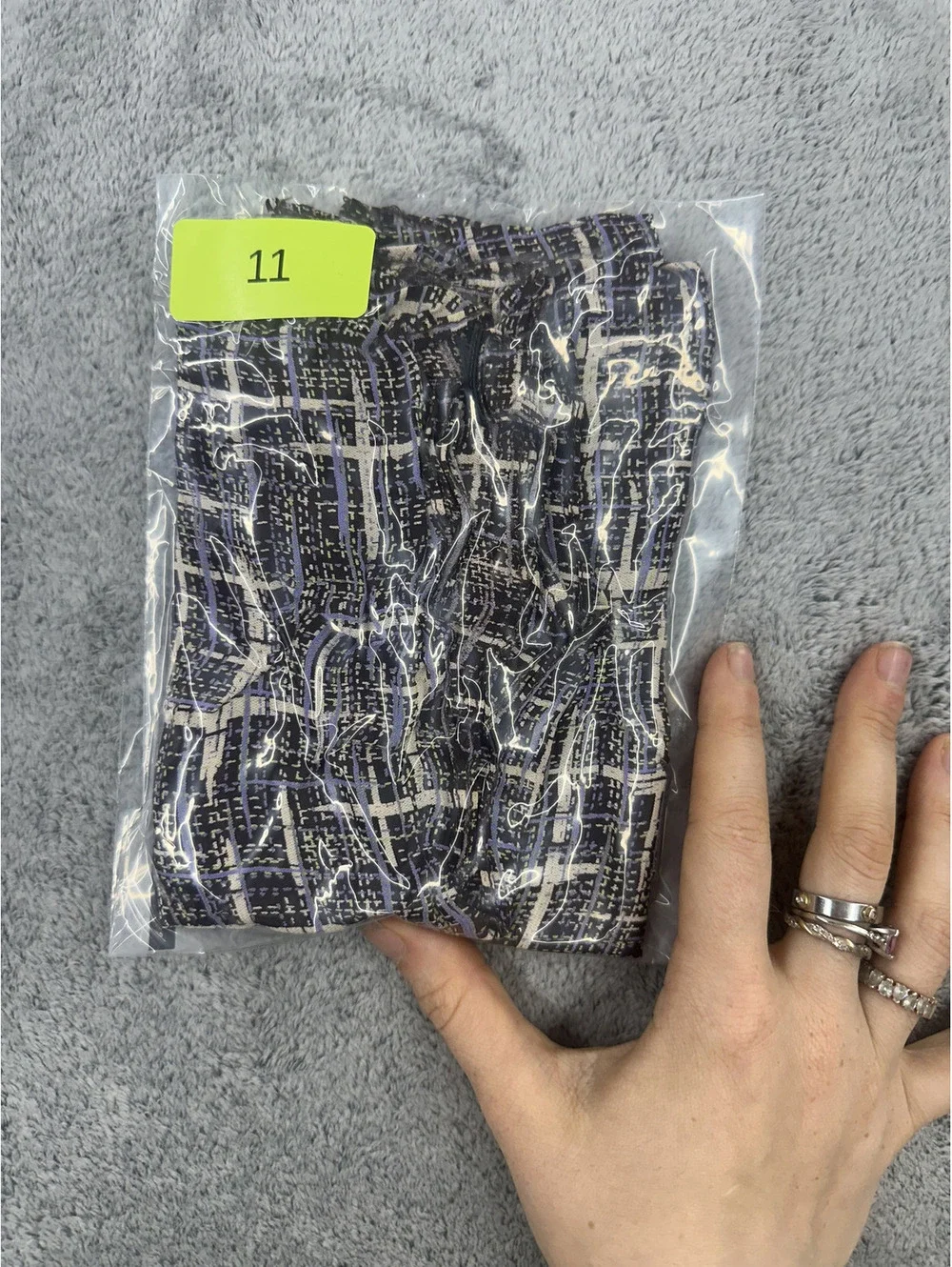 Plaid Scarf Brown‎ Purple Lightweight Crinkled Fabric Accessory